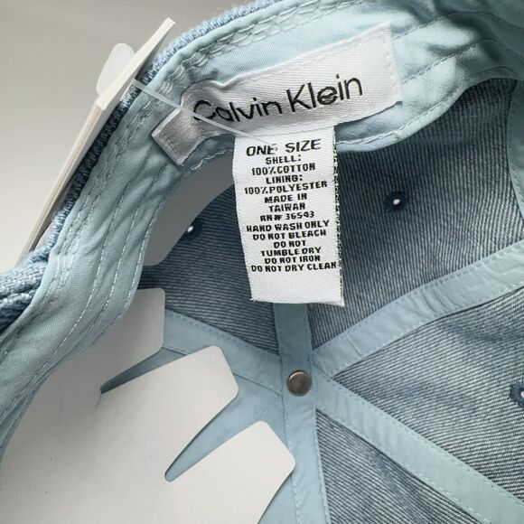 Calvin Klein CK Washed Denim Embroidered Logo Baseball Cap Unisex Hat NWT - Picture 5 of 8